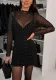 Women Long Sleeve Patchwork Bodycon Dress
