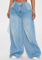 Women wide-leg Denim Pants Jeans