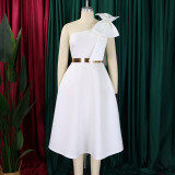 Fashion Women's Solid Color Sexy Formal Party African Dress