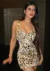 Winter Women's Sexy V-Neck Slim Waist Sexy Contrast Leopard Print Strap Dress
