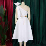 Fashion Women's Solid Color Sexy Formal Party African Dress