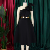 Fashion Women's Solid Color Sexy Formal Party African Dress