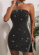 Summer Fashion Women's Sexy Strap Sleeveless Rhinestone Long Dress
