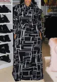Plus Size Women Printed Shirt Dress