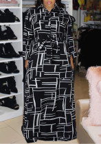 Plus Size Women Printed Shirt Dress