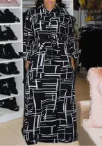 Plus Size Women Printed Shirt Dress