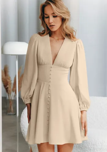 Women French chiffon v-neck dress