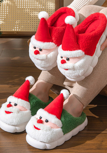 Santa Claus warm fur slippers