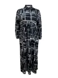 Plus Size Women Printed Shirt Dress