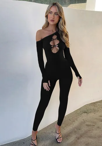 Women Style sexy hollow long-sleeved jumpsuit
