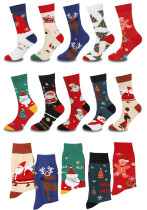 Christmas Autumn and Winter Santa Claus Elk Christmas Gift Middle Socks