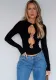Women metal ring hollow sexy Top