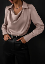 Women Fall Long Sleeve Solid Top Shirt