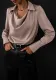 Women Fall Long Sleeve Solid Top Shirt