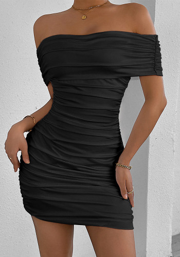 Women's Sexy Off Shoulder Fashion Tight Fitting Bodycon Dress