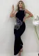 Women's Round Neck Sleeveless Luxury Rhinestone Elegant Bandage Dress