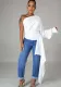 One Shoulder Long Sleeve Irregular Women's Top