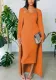 Autumn Long-Sleeved Coat Chic Fashion Solid Color Strapless Slim Long Dress Two Piece Set