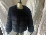 Women Patchwork Winter Warm Long Sleeve Crop Faux Fur Jacket