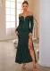 Chic Off Shoulder Solid Color Formal Party Long Sequin Evening Dress