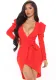 Sexy V-Neck Puff Sleeve Lace-Up Solid Color Dress