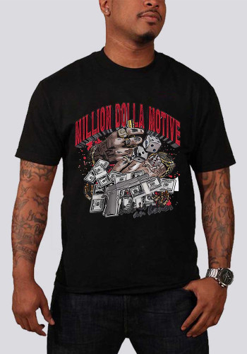 Men's short-sleeved trendy printed T-shirt