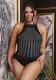Women Beaded Sleeveless Bodysuit Sexy Halter Neck Hollow Sexy Lingerie
