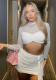 Women's Winter Long-Sleeved Round Neck Mesh Patchwork Short Skirt Two-Piece Set Fashionable Set For Women