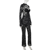 Autumn Women's Street Trendy And Low Back Lace Jumpsuit
