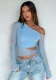 Autumn Women's Fashion Chic Slim Slash Shoulder Lace Long Sleeve Top