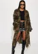 Women's Ripped Camouflage Long Coat
