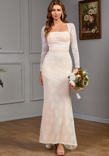 Lace Long-Sleeved Slim Wedding Dress