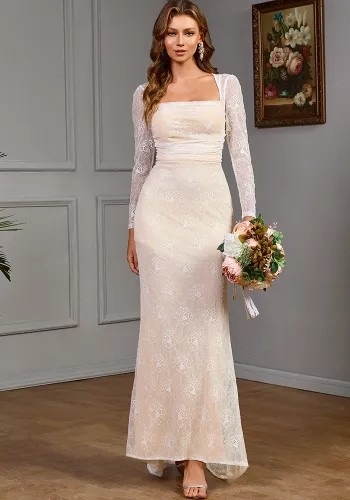 Lace Long-Sleeved Slim Wedding Dress