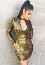 Women's Autumn And Winter Sequin Slim Dress