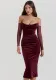 Autumn Chic Off Shoulder Velvet Sexy Party Dress
