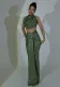 Sexy Halter Backless Top High Waist Bodycon Long Skirt Fashion Women Two Piece Set