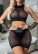 Hollow Tight Fitting Mesh Long-Sleeved Lingerie See-Through Bodycon Uniform Temptation