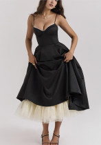 Women Sexy Suspender V-Neck Sleeveless Dress
