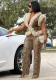 Women's Casual fashion leopard print sequins fur sleeveless top slim trousers two-piece set