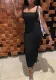 Women sexy hollow lace-up pleated dress
