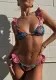 Women Bikini Sexy Ruffle Lace-Up Thong Two Pieces Swimsuit
