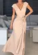Women's Chic Elegant V-neck Sleeveless Slit Hollow Slim Waist Slim Evening Dress