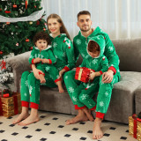 Christmas Family Wear flannel zippered hooded Jumpsuit