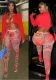 Sexy Solid Color Lace-Up Top Printed Tight slim pants two piece set