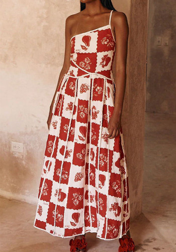 Fashion strap Print A-line dress