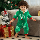 Christmas Family Wear flannel zippered hooded Jumpsuit