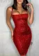Women's sexy Lace-Up sequin dress