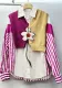 Women striped knitting Patchwork contrast color long-sleeved shirt