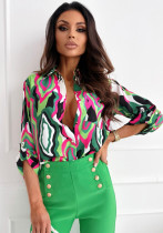 Women Style print long-sleeved shirt