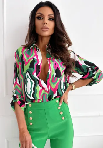 Women Style print long-sleeved shirt